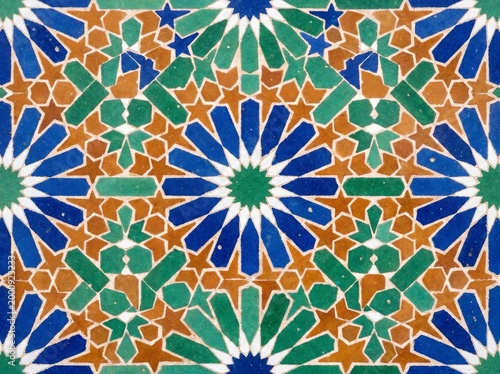 Traditional Moroccan Geometric Mosaic Tile Pattern Texture