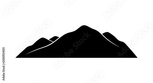 Mountain range silhouette icon isolated on white background