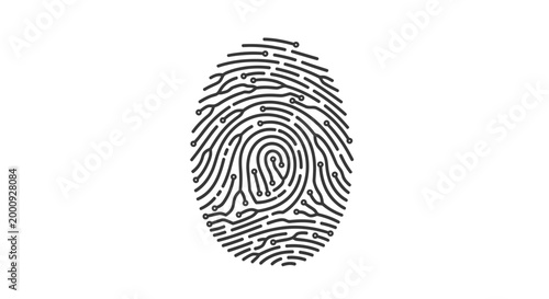 Digital Fingerprint Icon: Biometric Security, Identity and Technology