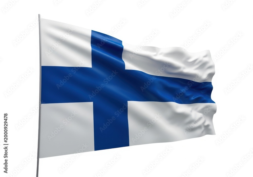 Obraz premium Flag of finland waving in the wind
