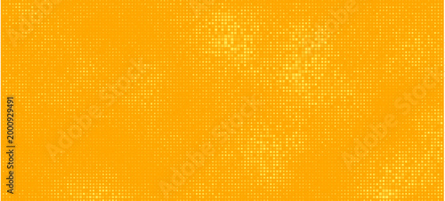Yellow halftone pattern. Retro comic gradient background. Bright orange pixelated dotted texture overlay. Cartoon pop art faded gradient pattern. arts modern