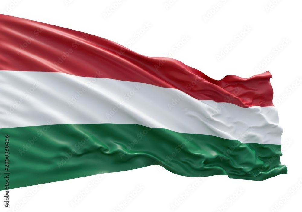 Fototapeta premium Waving flag of hungary isolated on white background