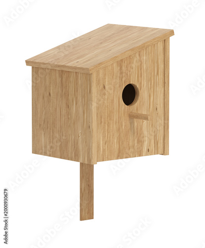 Bird house isolated on transparent background. 3D illustration