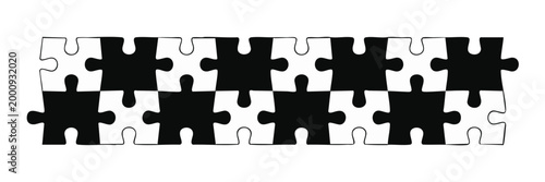 Alternating Black and White Puzzle Pieces in Rows jigsaw