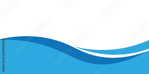 Vector blue line background curve element with white space for text and message design, overlapping layers, vector