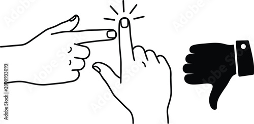 Bild auf Leinwand Disagreement and negative feedback a visual representation of rejection