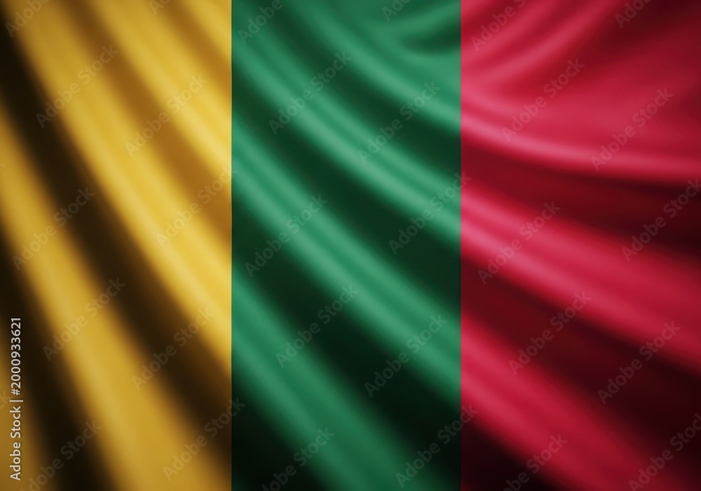 Obraz premium Flag of guinea waving in the wind