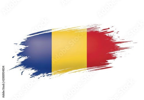 Brush stroke flag of romania