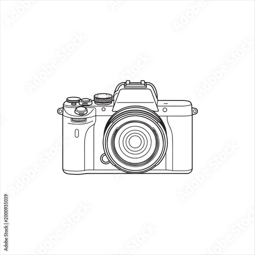 Digital single lens reflex camera with large lens and dials on top