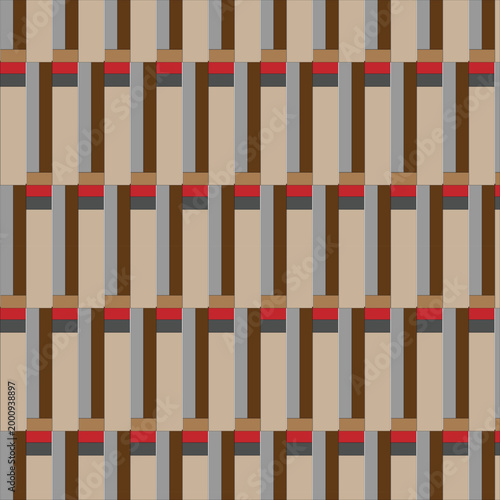 Seamless Abstract Geometric Pattern with Vertical Rectangles in Earthy Brown Gray and Red Tones