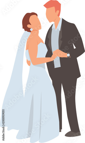 bride and groom in wedding attire