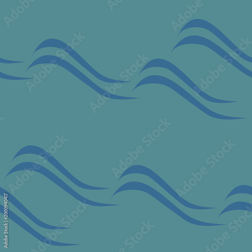 Minimalist wave seamless pattern in soft nautical tones