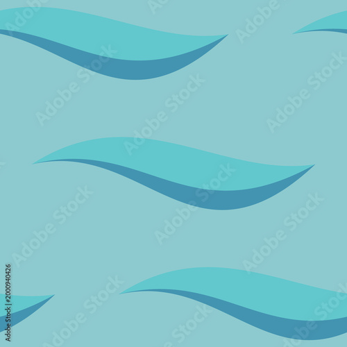 Minimalist wave seamless pattern in soft nautical tones