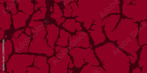  Red and black abstract cracked pattern background texture