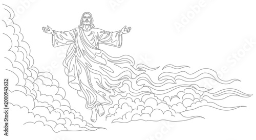 Jesus Christ Ascending to Heaven.