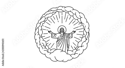 Jesus Christ Icon Religious Symbol Illustration.