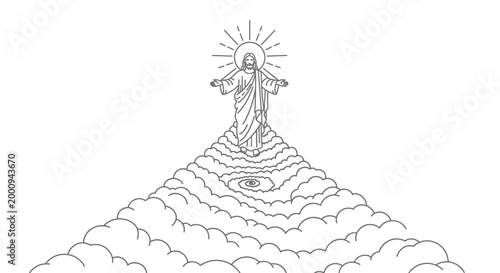 Jesus Christ on the mountain top.