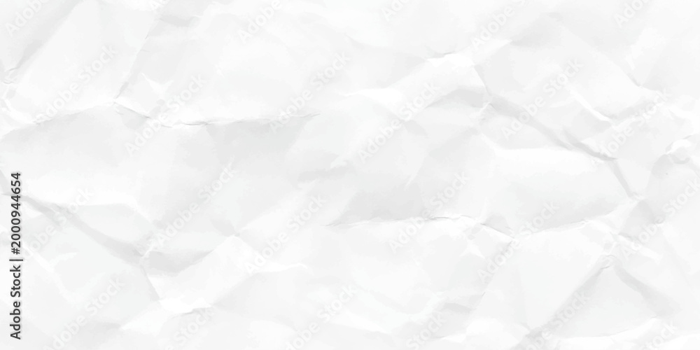 Naklejka premium Paper texture Crumpled White. white background crumpled paper texture, seamless wallpaper. Top view.