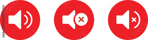 Speaker volume icons showing sound on mute and disabled states