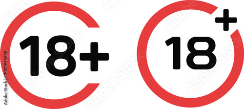 18 plus icons indicating adult content and age limit