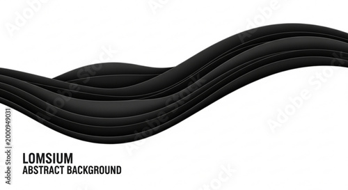 A single black and white USB and HDMI power cord lies isolated on a white background as a professional technology equipment connection wire