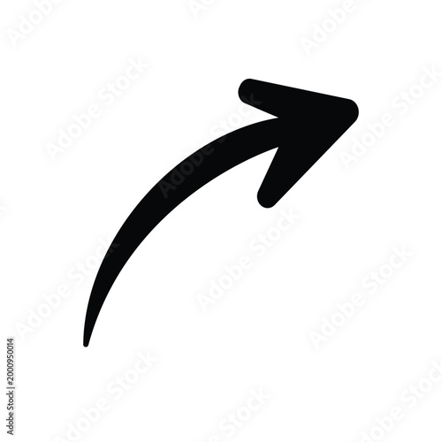 hand drawn curved black arrow pointing right, left