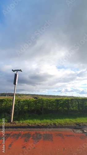Scottish Rural Country road Hills Near Glasgow Scotland. Car Mounted Camera Footage During Drive Through Rural Area.