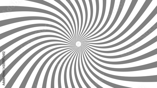 Obraz na plátně Monochrome sunburst vector illustration featuring a swirling vortex pattern with