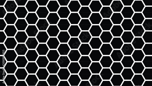 Hexagonal pattern with black and white tiles