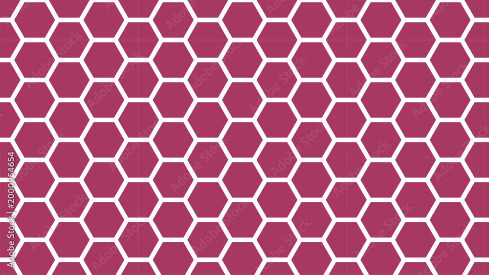 Fototapeta premium Hexagonal pattern with pink and white colors