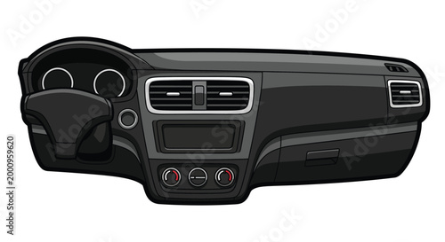 Car Dashboard Console Interior Component.