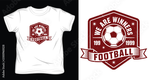 Vintage soccer league badge with distressed texture for sport apparel design.