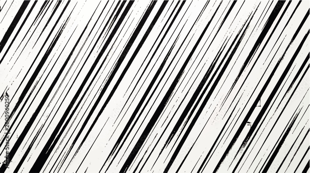 Obraz premium Abstract diagonal black and white brush strokes pattern, textured background with dynamic lines, artistic and modern design element