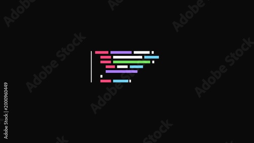 Animated Code Editor Animation with Colorful Syntax Lines on Dark Interface