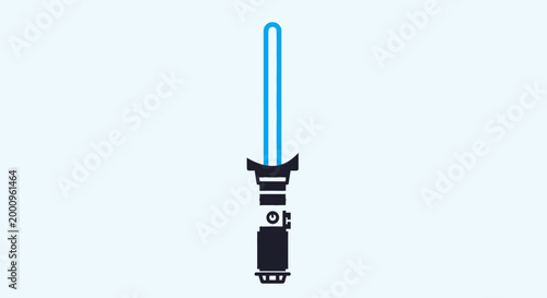 Bild auf Leinwand Lightsaber with blue blade hilt.