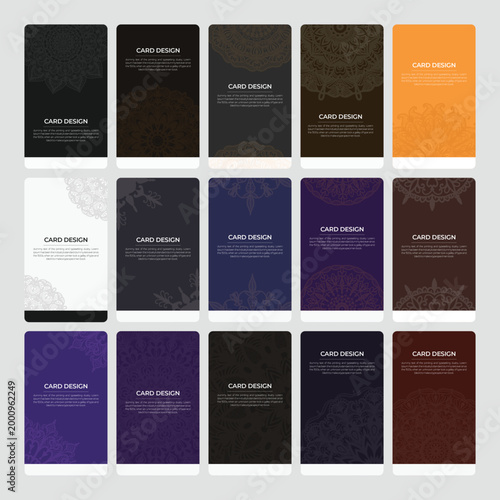 Colorful Mandala Background Collection for Creative Card Design Template