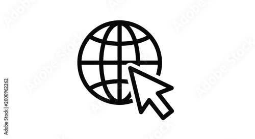 globe with cursor silhouette high quality professional detailed