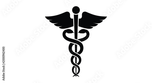caduceus medical symbol silhouette high quality professional detailed