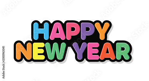 Colorful Happy New Year Sign.
