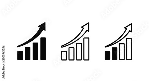 growth chart with upward arrows silhouette high quality
