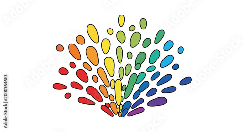 Colorful Rainbow Splash Graphic Design Element.