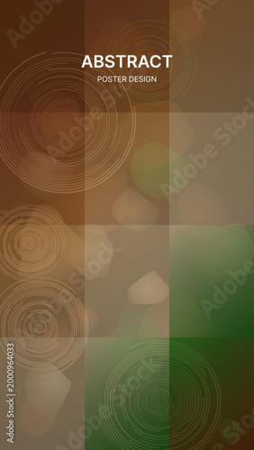 Abstract Poster Design, Geometric Patterns, Brown Green Backgrounds, Vector Graphics