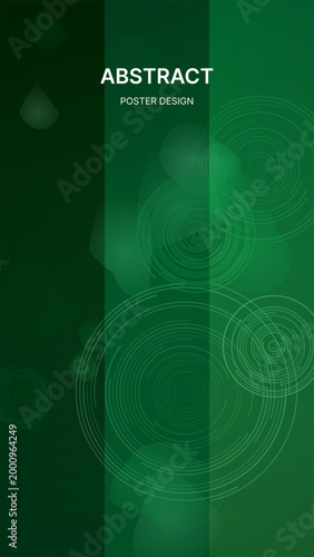 Abstract poster design, green background, geometric shapes, modern template, vector graphics