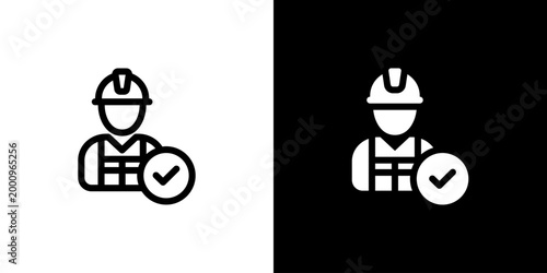 Safe Behavior icon concept with flat Black White Background. Vector illustration.