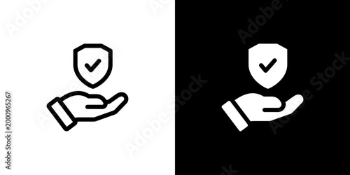 Safety Responsibility icon concept with flat Black White Background. Vector illustration.