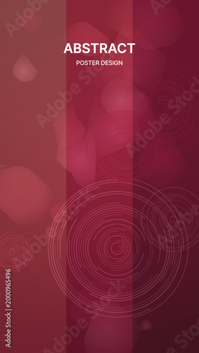 Abstract poster design, red background, geometric shapes, modern template, vector graphic