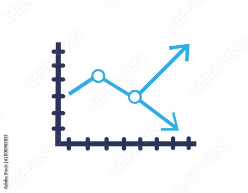 Line graph with up and down arrows fluctuating trend market trend economic trend financial trend