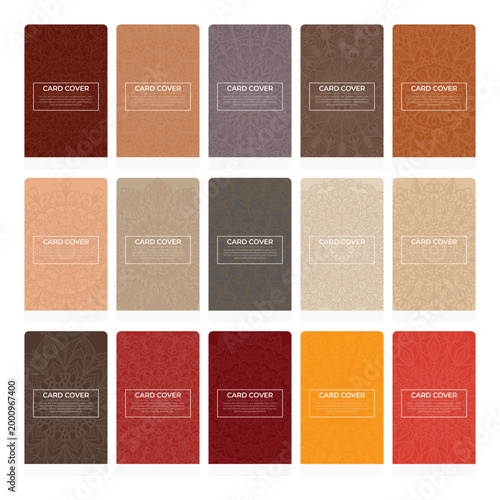 Decorative Mandala Frame Design Set for Creative Projects Card Template