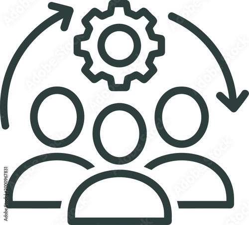 Business teamwork, gear integration, collaboration process, workflow optimization