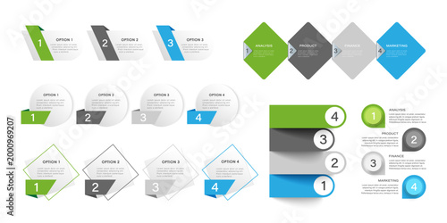 Business infographics set. Data visualization, business statistics, planning and analytics